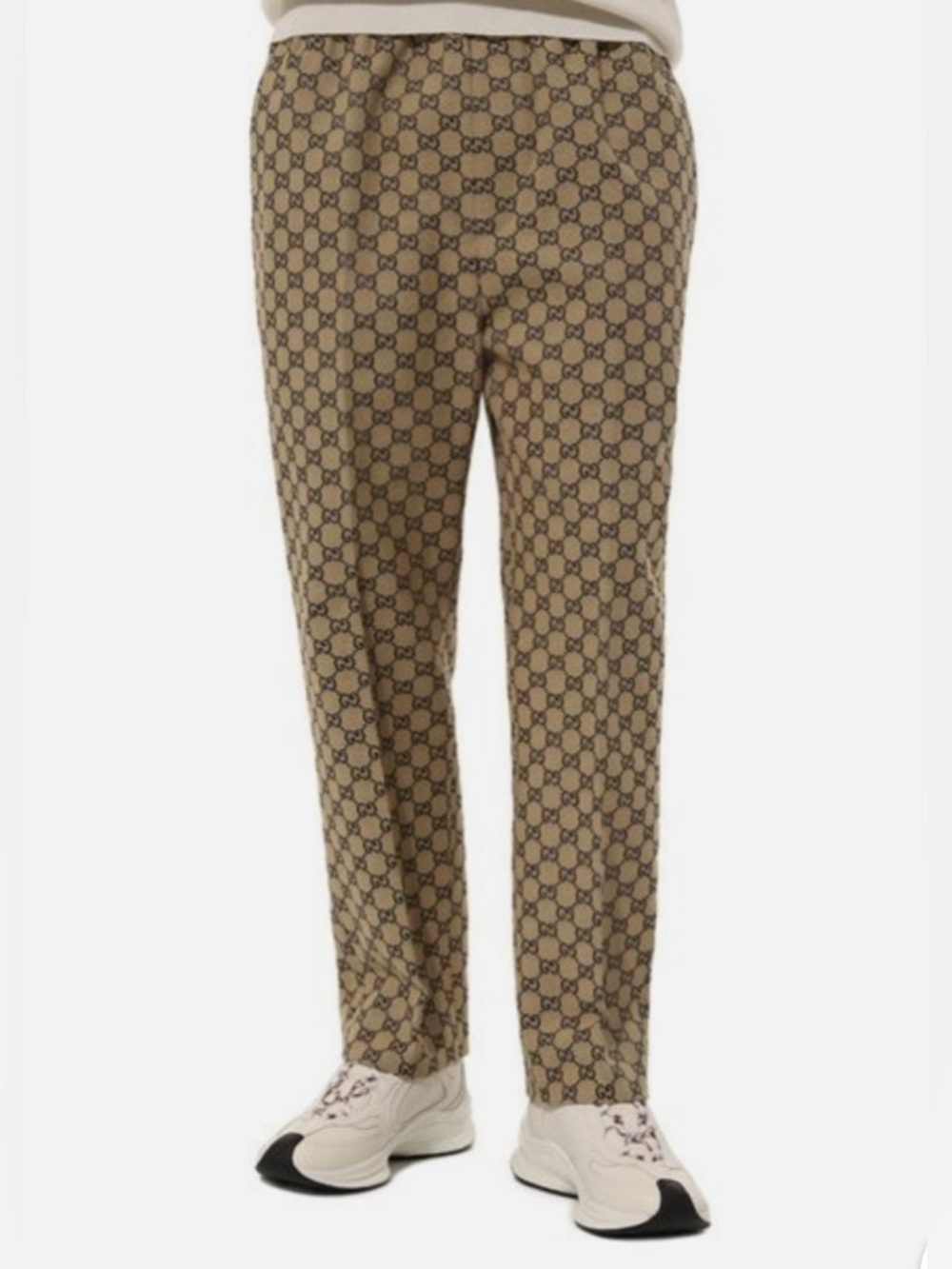 GUCCI Ankle Joggers in Beige/Blue
